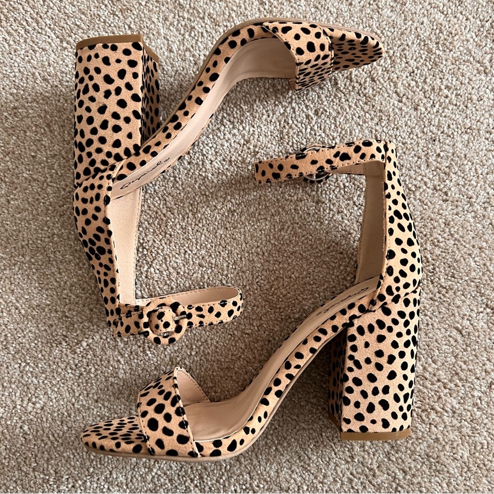Leopard Print Chunky Heels